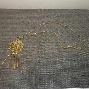 Elegant Gold Tone Statement Pendant Necklace